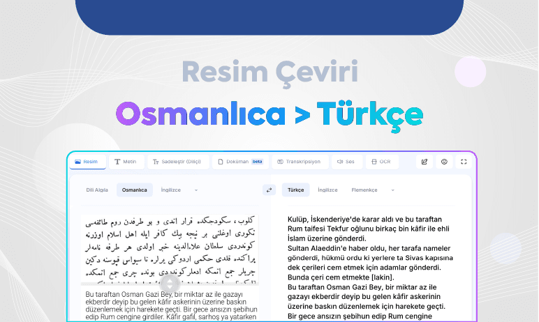 Osmanlıca Türkçe Çeviri